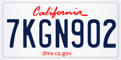 CA license plate 7KGN902