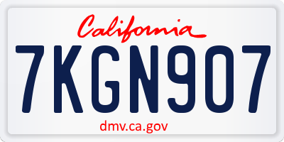 CA license plate 7KGN907
