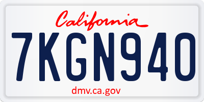CA license plate 7KGN940