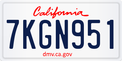 CA license plate 7KGN951