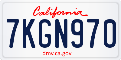 CA license plate 7KGN970