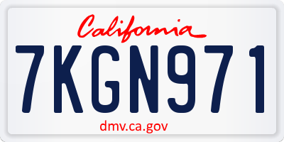 CA license plate 7KGN971