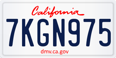 CA license plate 7KGN975