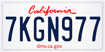 CA license plate 7KGN977