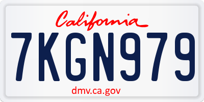 CA license plate 7KGN979