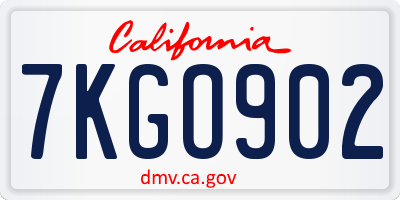 CA license plate 7KGO902