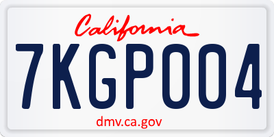 CA license plate 7KGP004