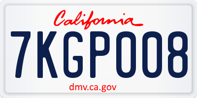 CA license plate 7KGP008