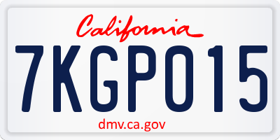 CA license plate 7KGP015
