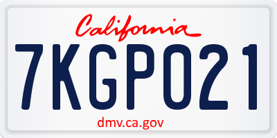 CA license plate 7KGP021