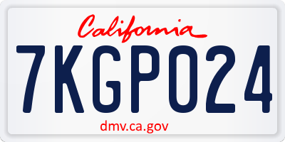 CA license plate 7KGP024