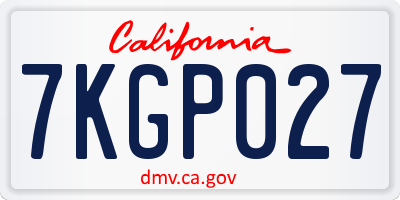 CA license plate 7KGP027