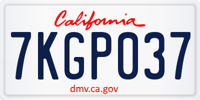 CA license plate 7KGP037