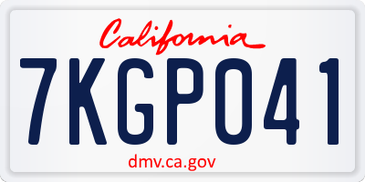 CA license plate 7KGP041