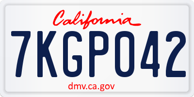 CA license plate 7KGP042