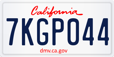 CA license plate 7KGP044