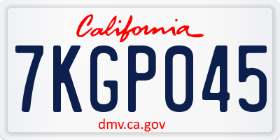 CA license plate 7KGP045