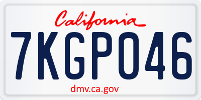 CA license plate 7KGP046