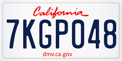 CA license plate 7KGP048