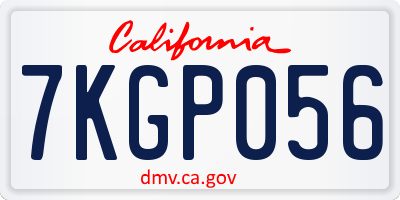 CA license plate 7KGP056