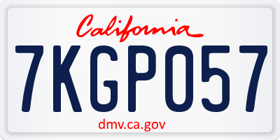 CA license plate 7KGP057
