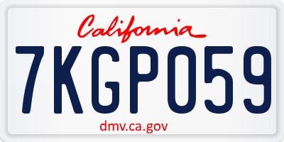 CA license plate 7KGP059