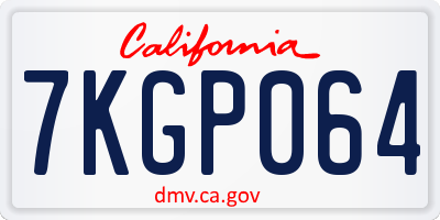 CA license plate 7KGP064