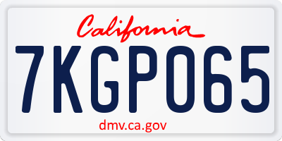 CA license plate 7KGP065