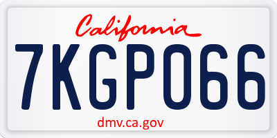 CA license plate 7KGP066