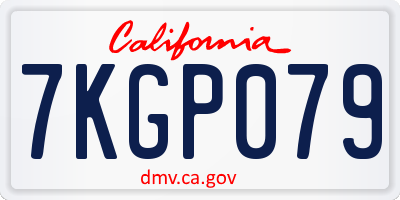 CA license plate 7KGP079