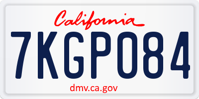 CA license plate 7KGP084