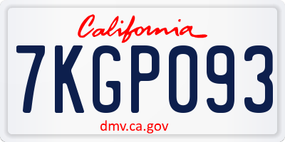 CA license plate 7KGP093