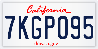 CA license plate 7KGP095