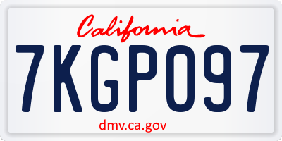 CA license plate 7KGP097