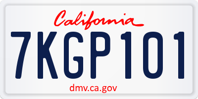 CA license plate 7KGP101