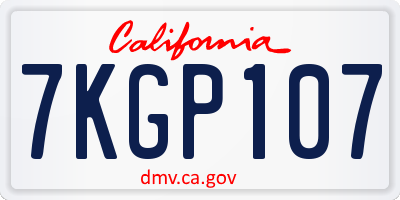 CA license plate 7KGP107