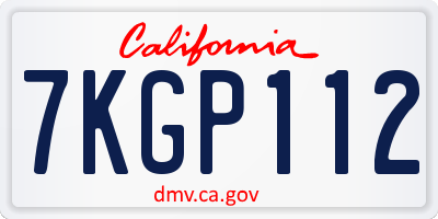 CA license plate 7KGP112