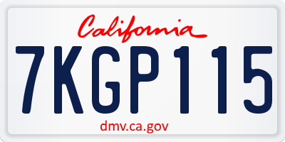 CA license plate 7KGP115