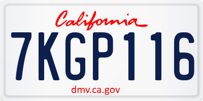 CA license plate 7KGP116
