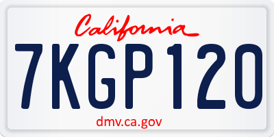 CA license plate 7KGP120