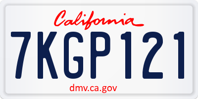 CA license plate 7KGP121