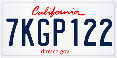 CA license plate 7KGP122