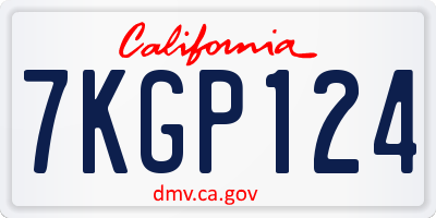 CA license plate 7KGP124