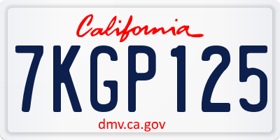 CA license plate 7KGP125
