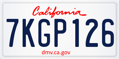 CA license plate 7KGP126