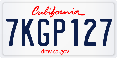 CA license plate 7KGP127
