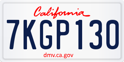 CA license plate 7KGP130