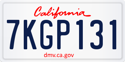 CA license plate 7KGP131