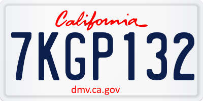 CA license plate 7KGP132