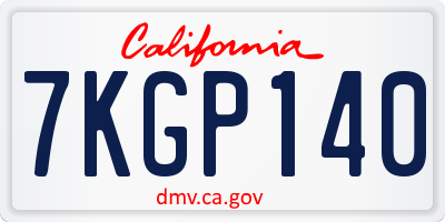 CA license plate 7KGP140